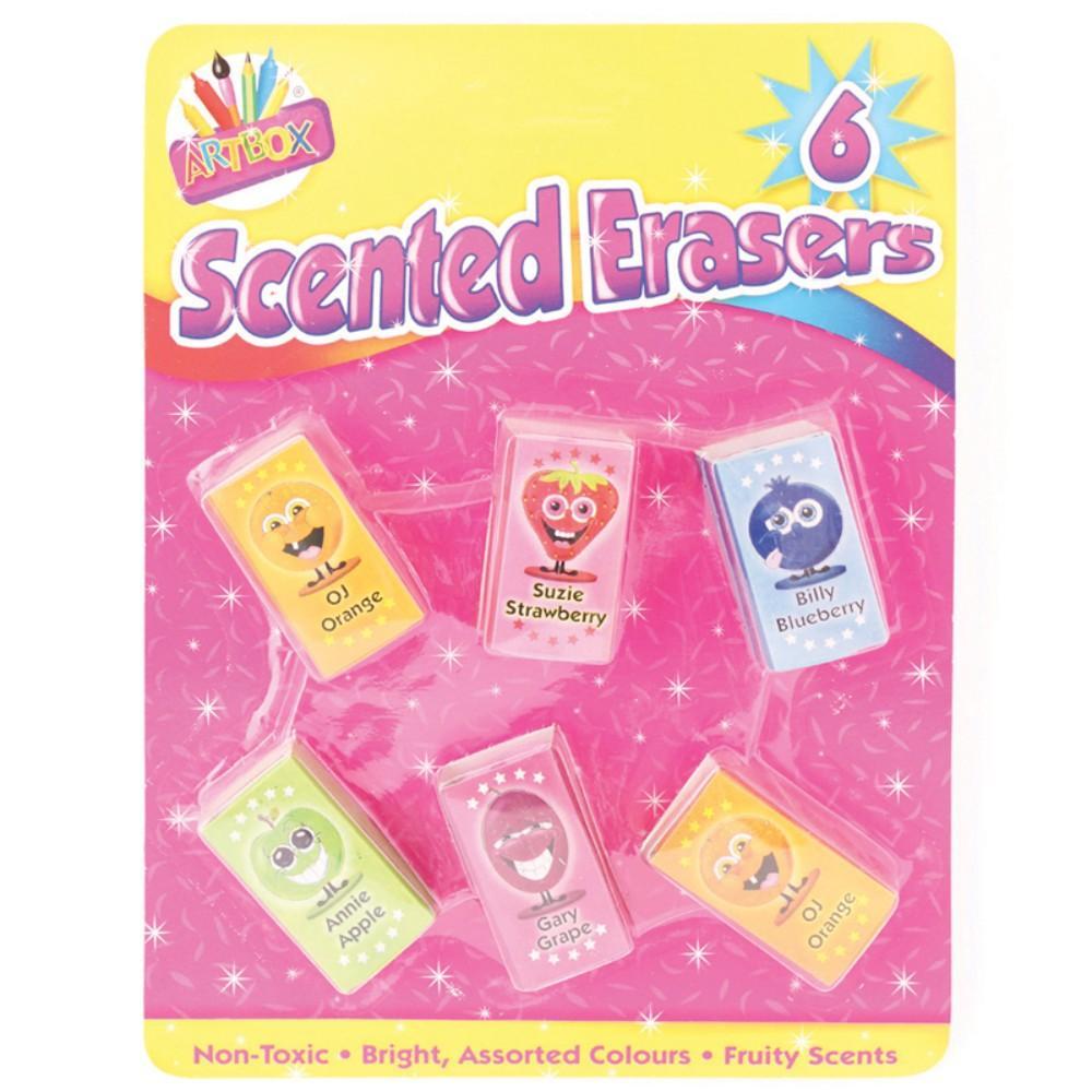 6 Scented novelty Erasers –