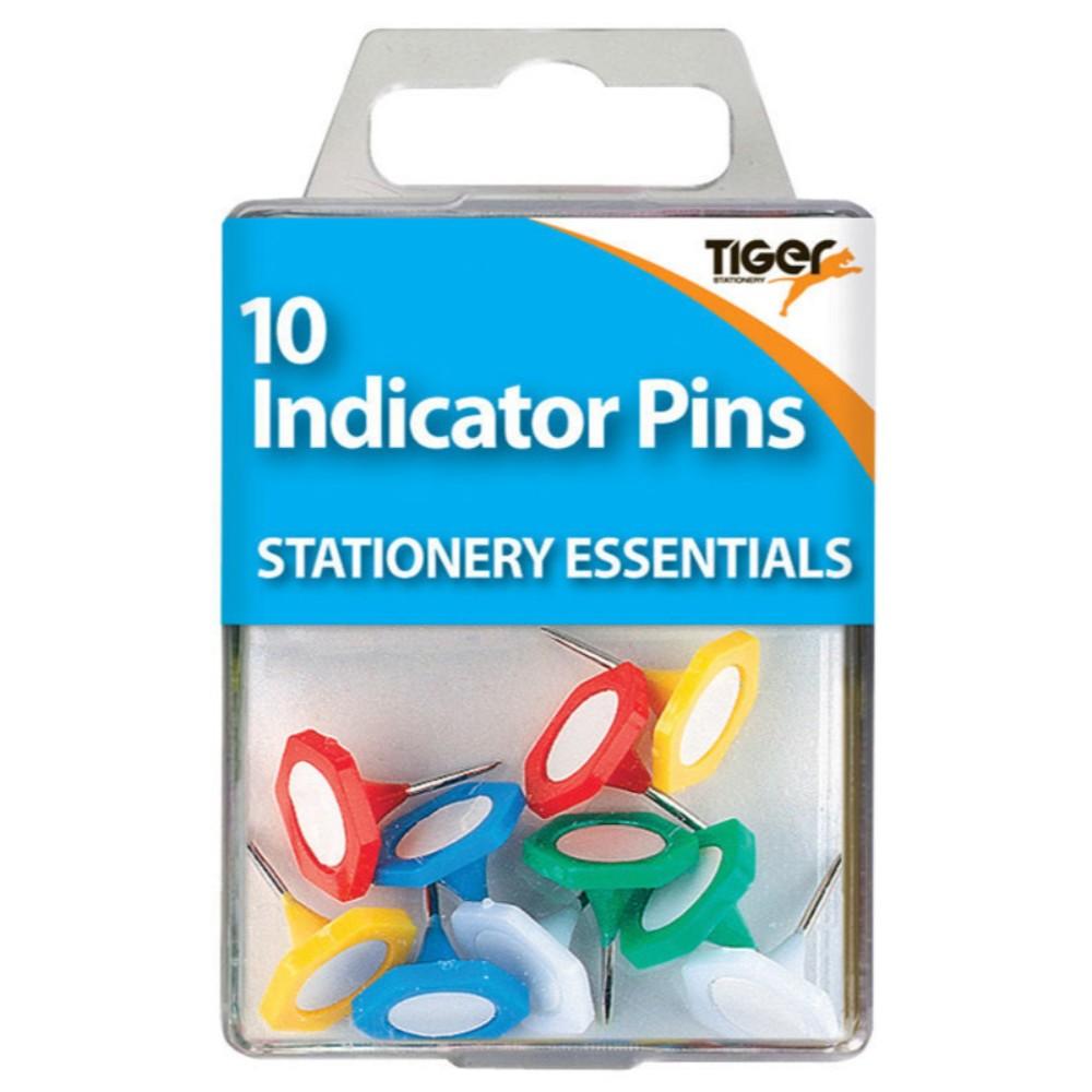 Pack of 10 Coloured Indicator Pins - Geometry Box