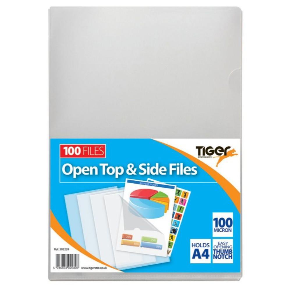 Pack of 100 A4 Open Top &amp; Side Files - Geometry box