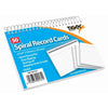 Pack of 50 Sheet of White Spiral Ruled Record Cards 6"X 4" - Geometry box